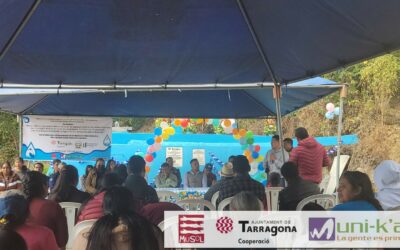 La comunidad de Tojchina, participa en el acto de inauguración del sistema de agua, juntamente con las autoridades y funcionarios de la municipalidad de San Antonio Sacatepéquez, San Marcos.